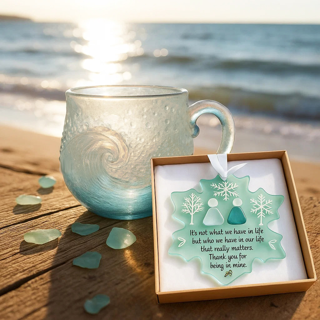 🎄Christmas Best Gifts🔥 Unique Handcrafted Sea Glass Ocean Wave Mug🎁Free Gifts