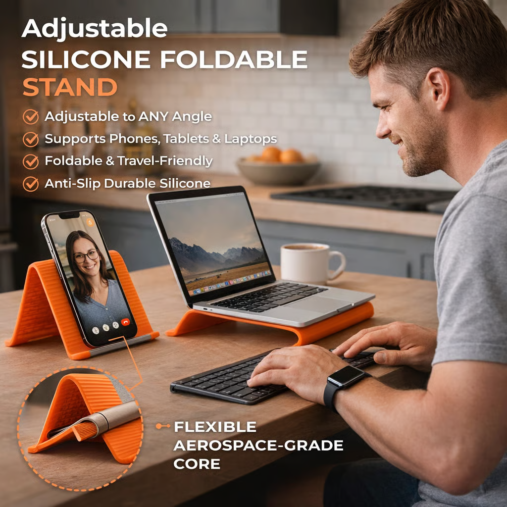 Flexible silicon  Phone holder stand, Bendable Rollable Foldable Design