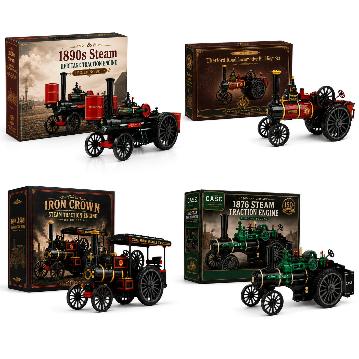 🚂🌾Steam Heritage Collection — Vintage Steam Engine Building Sets