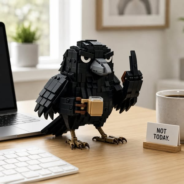 😂🐦‍⬛Sarcastic Crow Building Block Set