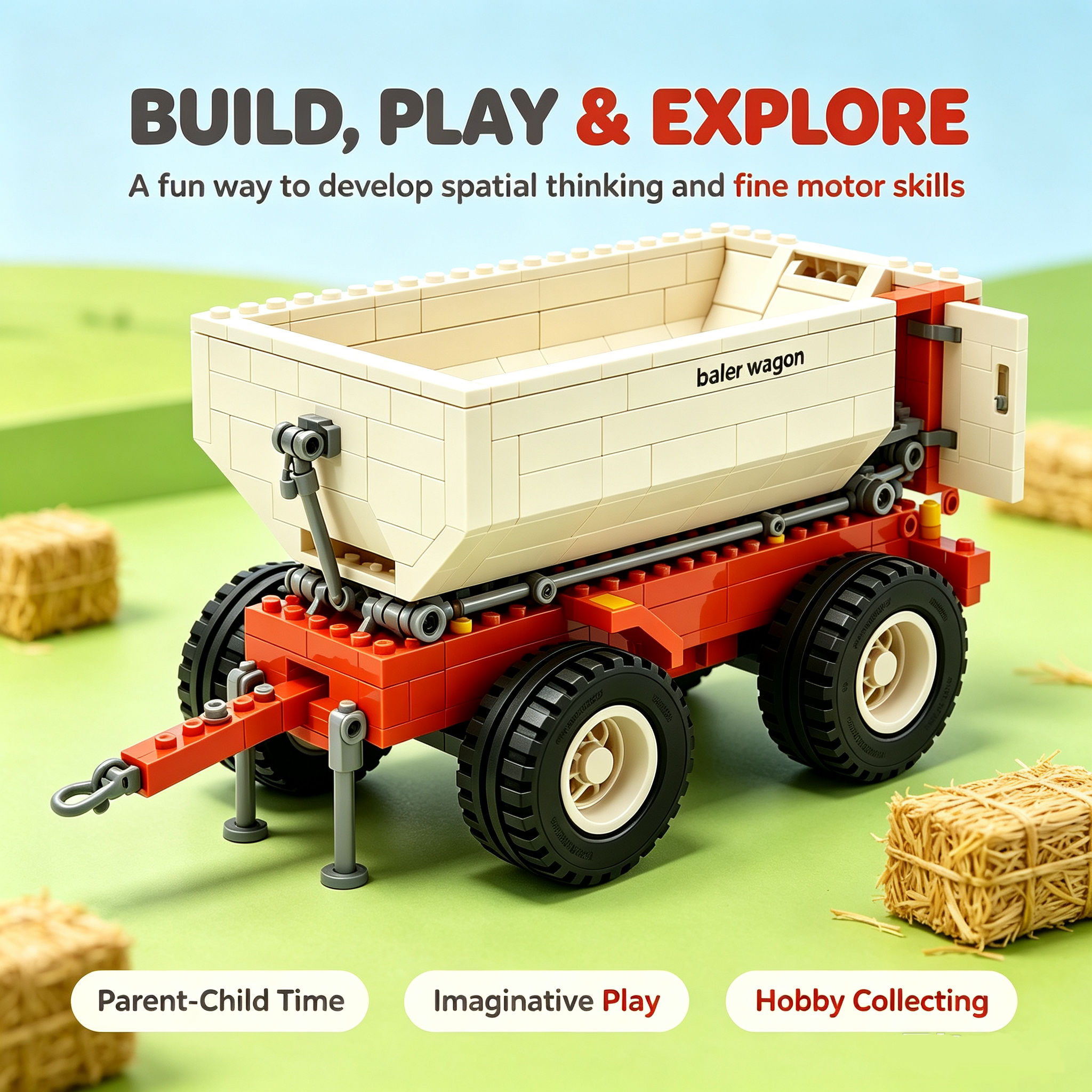  Landing Page Copy for Farm Baler Wagon Building Block Set