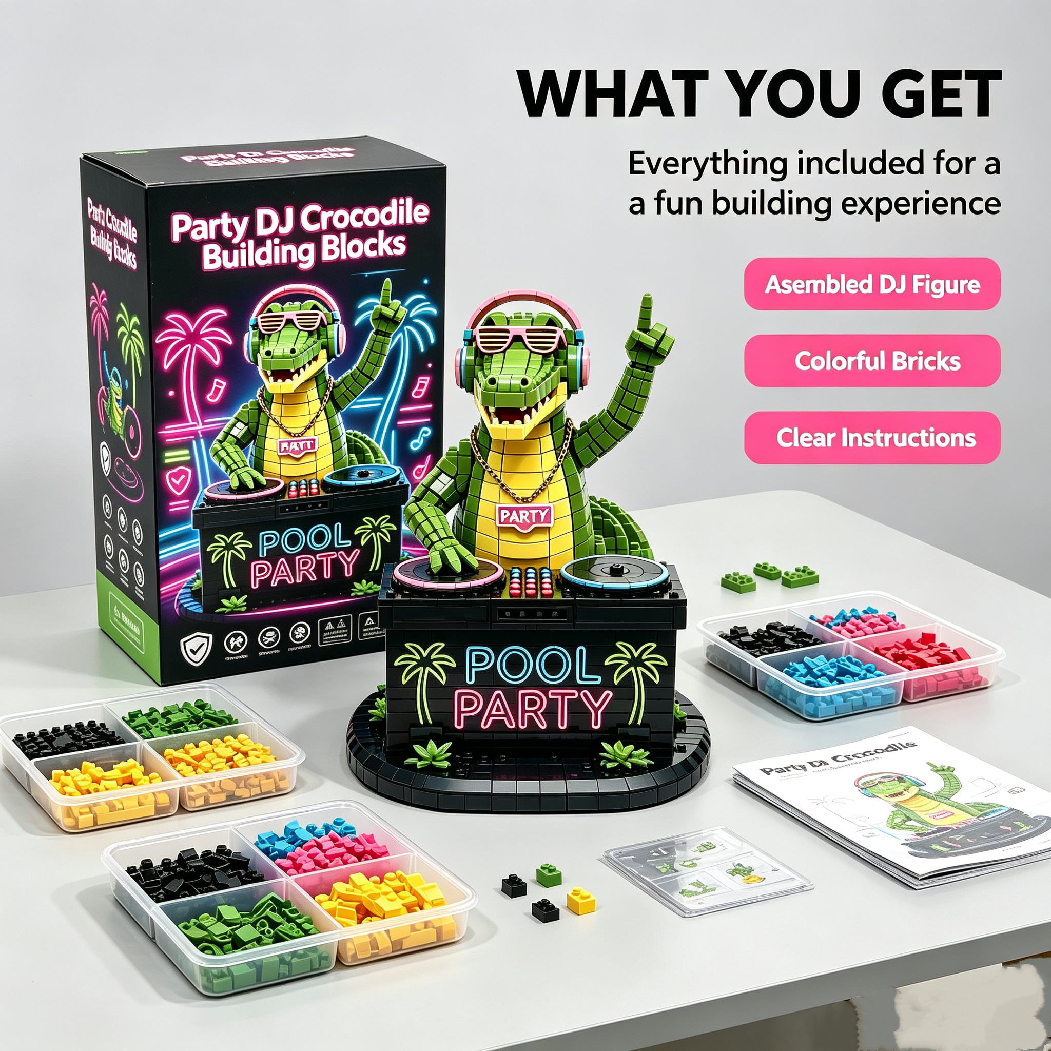 Party DJ Crocodile Building Blocks