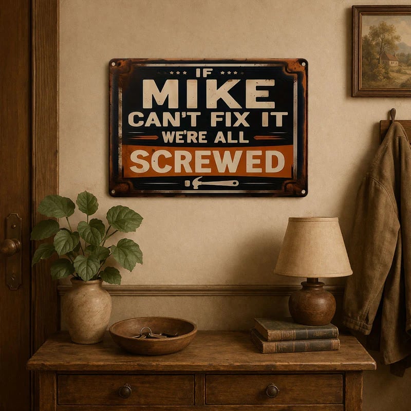 🔥Last Day 50% OFF - 🛠️"If Mike Can't Fix It, We're All Screwed" Metal Sign