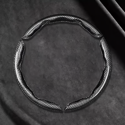 Carbon Fiber Silicone Anti-Slip Car Steering Wheel Cover Universal Fit
