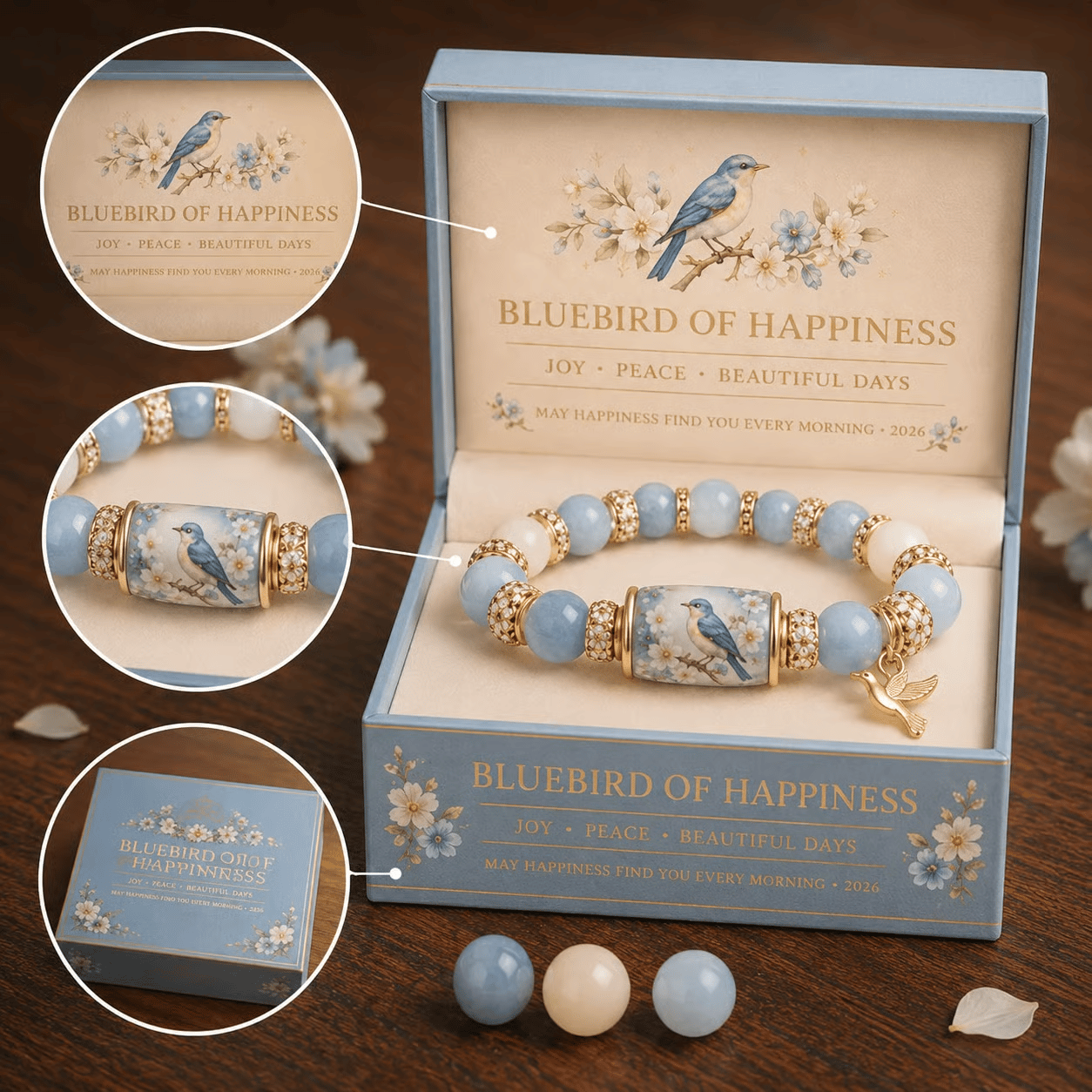 🙏 2026 Limited Edition Bluebird Blessings Bracelet  with Exquisite Gift Box