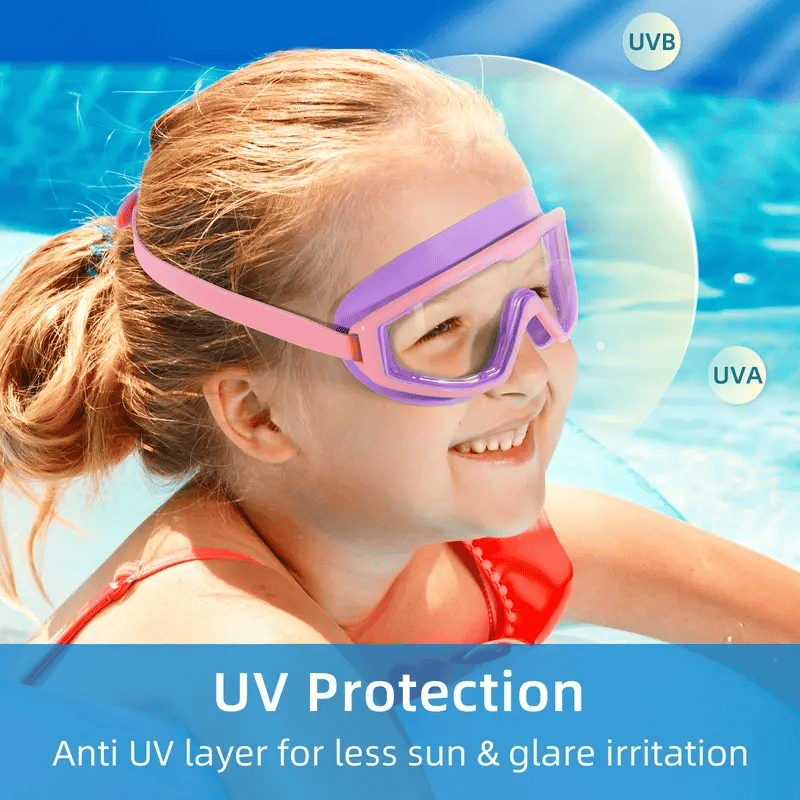 🏊‍♂️🔥Kids Swim Goggles for 3-15 UV Protection Anti-Fog High Definition Waterproof Adjustable Goggles