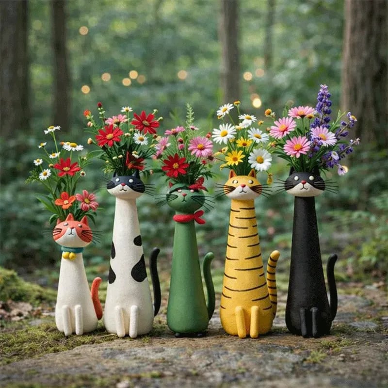 🔥LAST DAY 50% OFF - 😻Handcrafted Quirky Ceramic Cat Vase