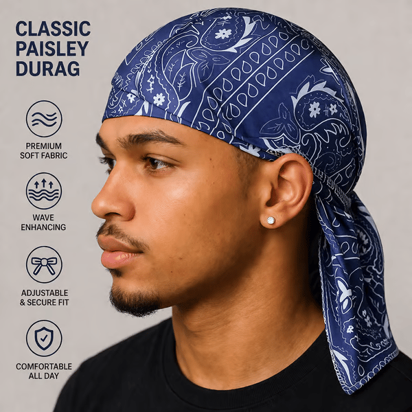Paisley Cooling Headscarf Cap Set, Motorcycle Pirate Head Wrap Safety Helmet Liner