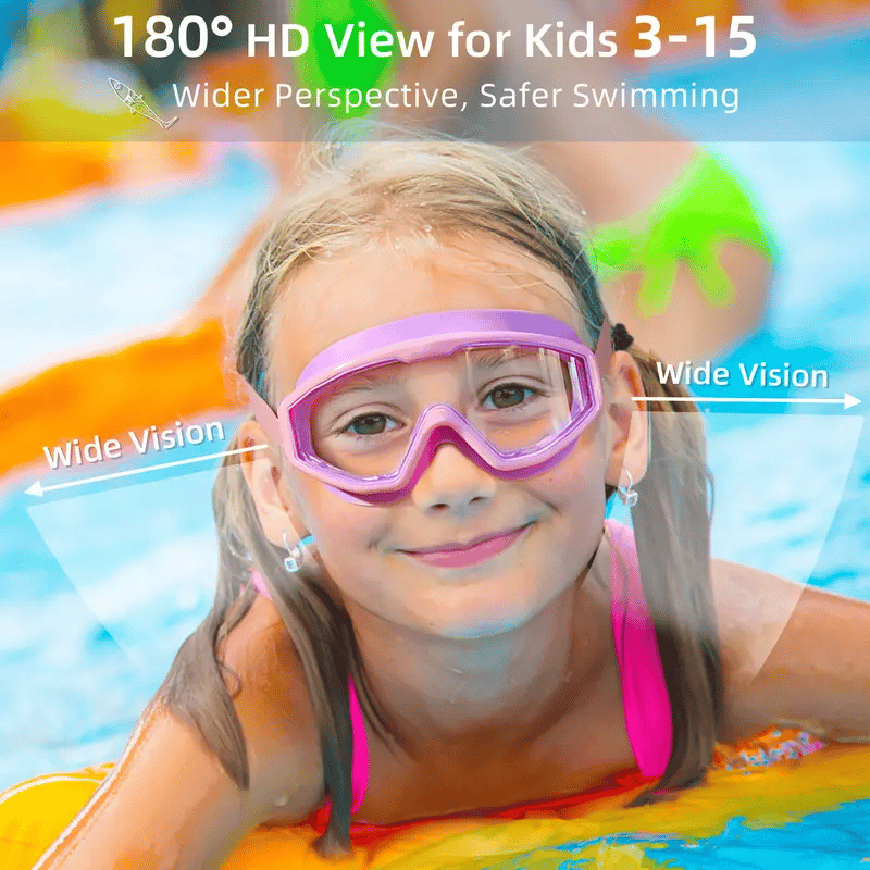 🏊‍♂️🔥Kids Swim Goggles for 3-15 UV Protection Anti-Fog High Definition Waterproof Adjustable Goggles