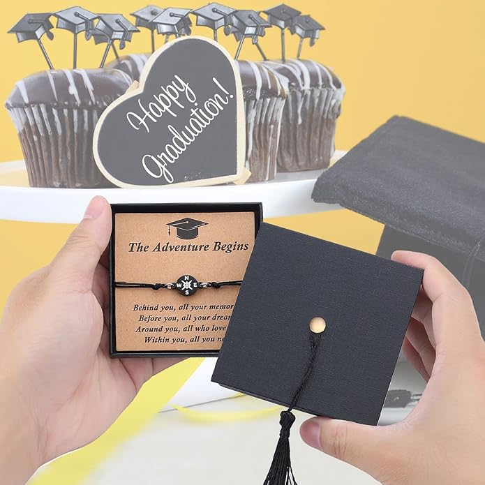 SAM & LORI Graduation Gifts for Her Him Kindergarten Class of 2026 Cool High School College Graduation Gift 5th 8th Grade Teen  Girl Boy Bracelet Women Jewelry Cards Middle School Nurse Senior Daughter Student Adjustable Cuffs