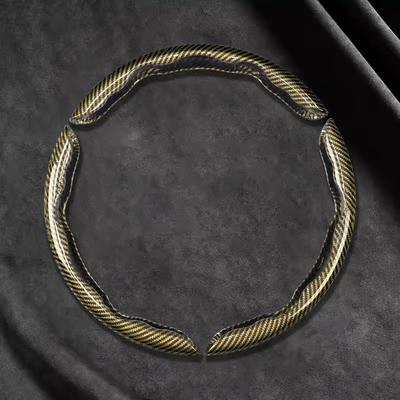 Carbon Fiber Silicone Anti-Slip Car Steering Wheel Cover Universal Fit