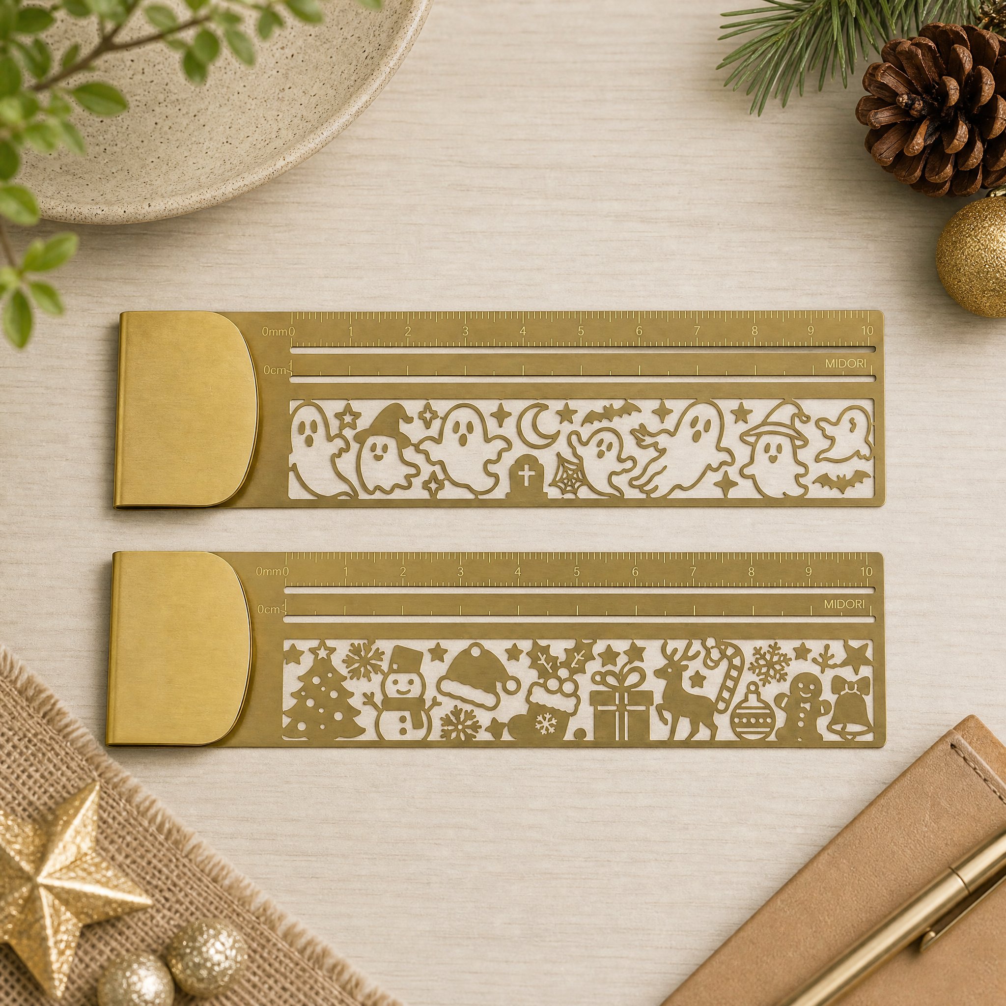 Christmas decorative metal bookmark ruler