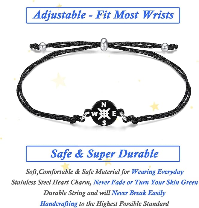 SAM & LORI Graduation Gifts for Her Him Kindergarten Class of 2026 Cool High School College Graduation Gift 5th 8th Grade Teen  Girl Boy Bracelet Women Jewelry Cards Middle School Nurse Senior Daughter Student Adjustable Cuffs