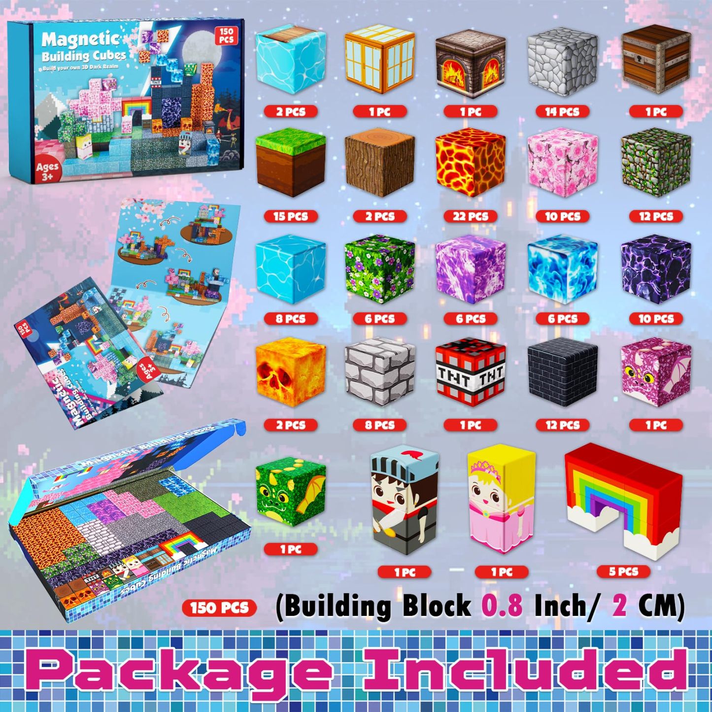 150 Pieces Magnetic Building Blocks - Magnet Toys for Kids, Boys and G