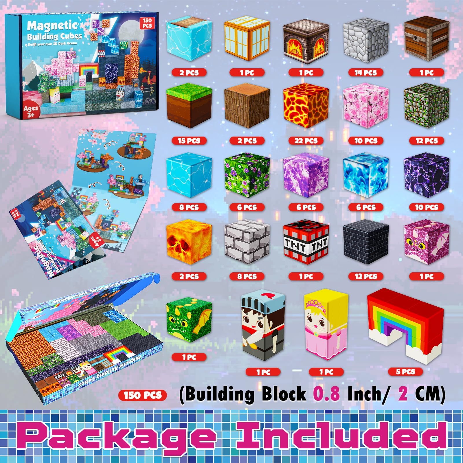 150 Pieces Magnetic Building Blocks - Magnet Toys for Kids, Boys and G