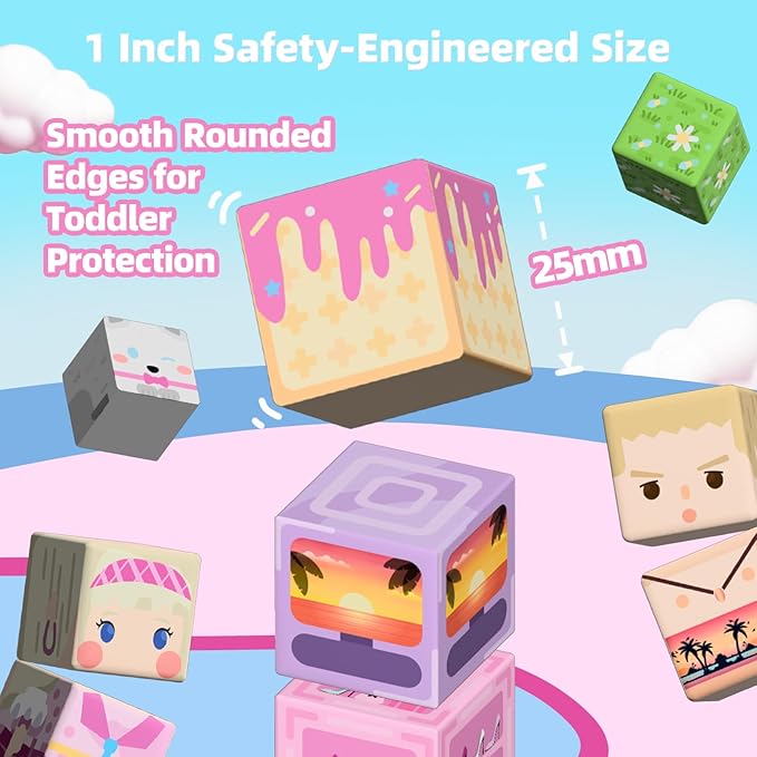 100PCS Magnetic Blocks Princess Building Toys for Girls 3+, Magnet Pink Castle STEM Sensory Playsets for Toddler Kids Birthday Gifts