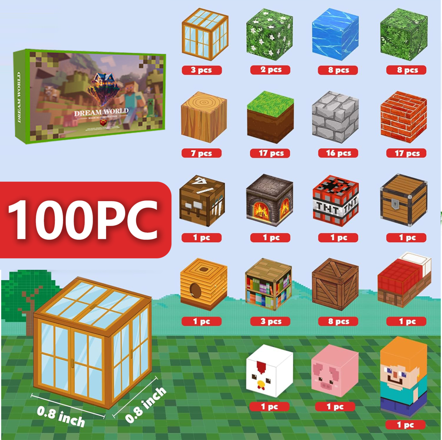 Goody King Magnetic Building Blocks | 100 Pieces Magnetic Building Blo