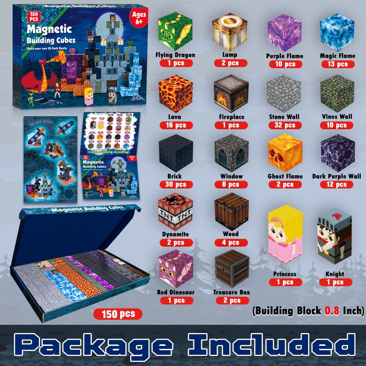 150-piece interstellar exploration magnetic block gift set, supporting