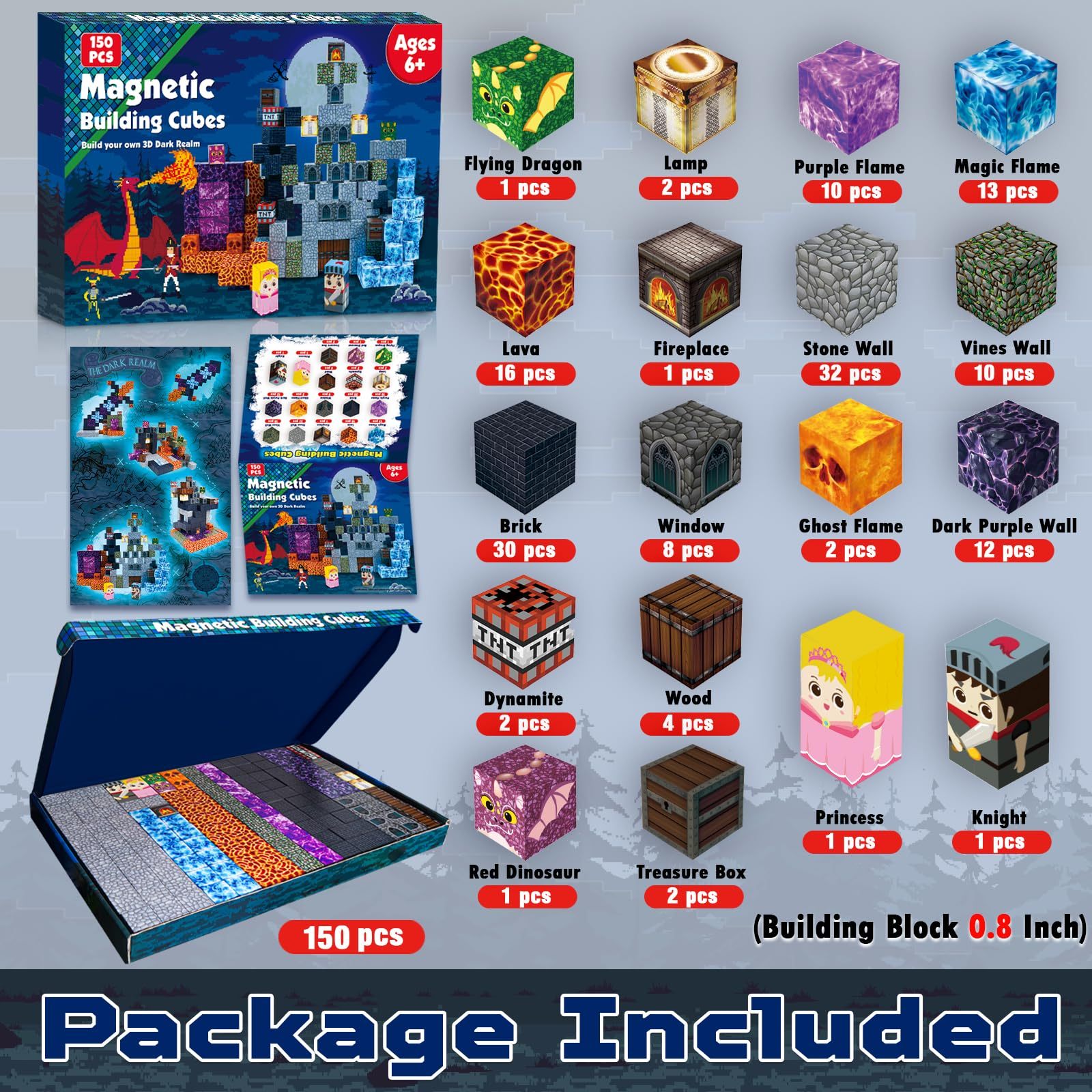 150-piece interstellar exploration magnetic block gift set, supporting