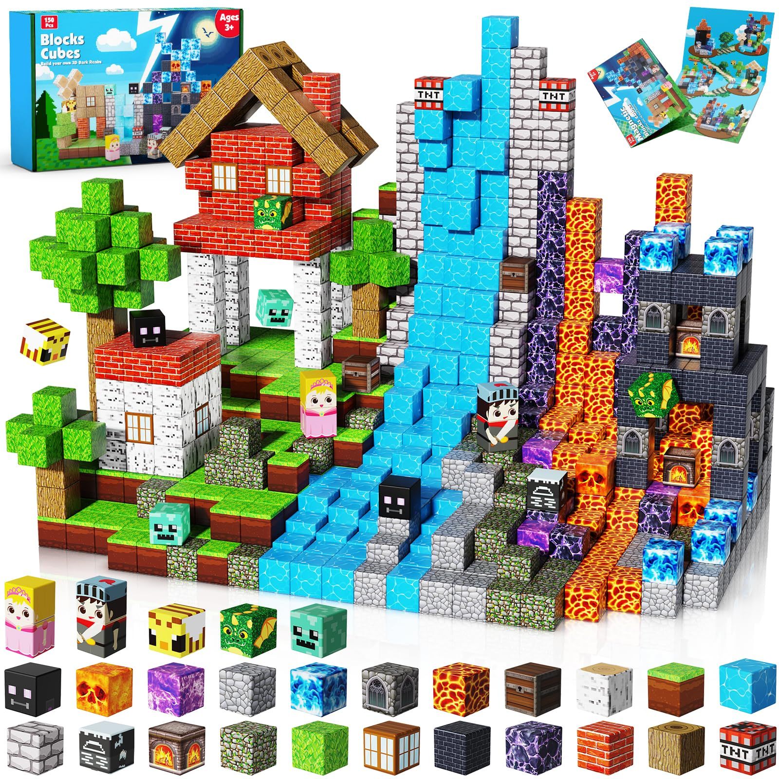 150-piece Forest Fortress Magnetic Building Blocks Gift, OEM Supported