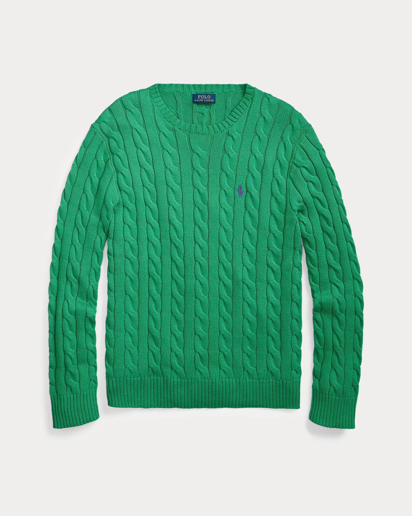 Pull torsadé en coton vert