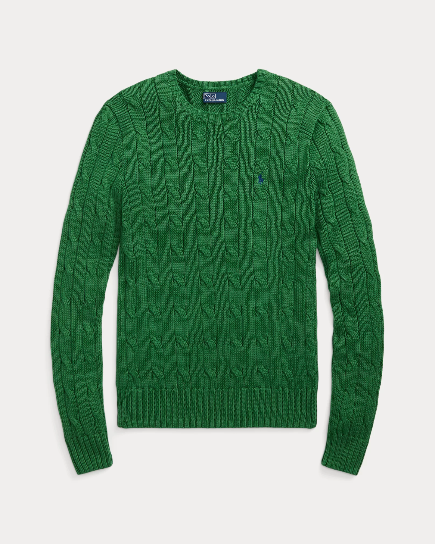 Pull torsadé à col rond vert fiji