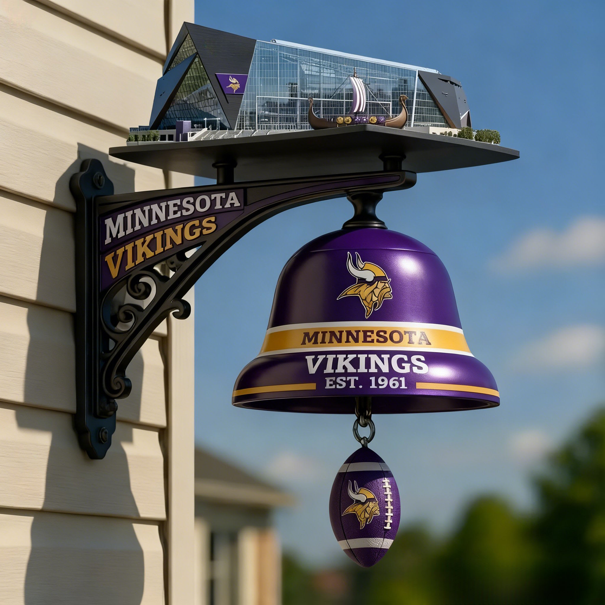 Football Team Home Stadium-Themed Retro Wall-Mounted Doorbell