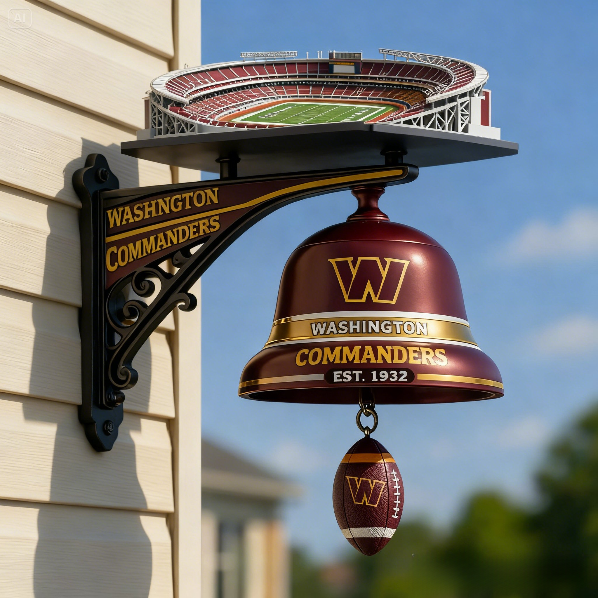 Football Team Home Stadium-Themed Retro Wall-Mounted Doorbell