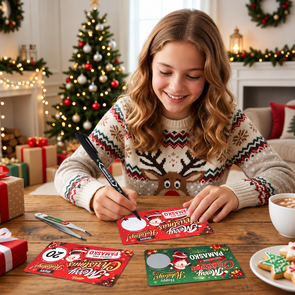 🎅Christmas Scratch Cards – Holiday Party Game, Lucky Draw & Surprise Gift Cards with Scratch-Off Stickers