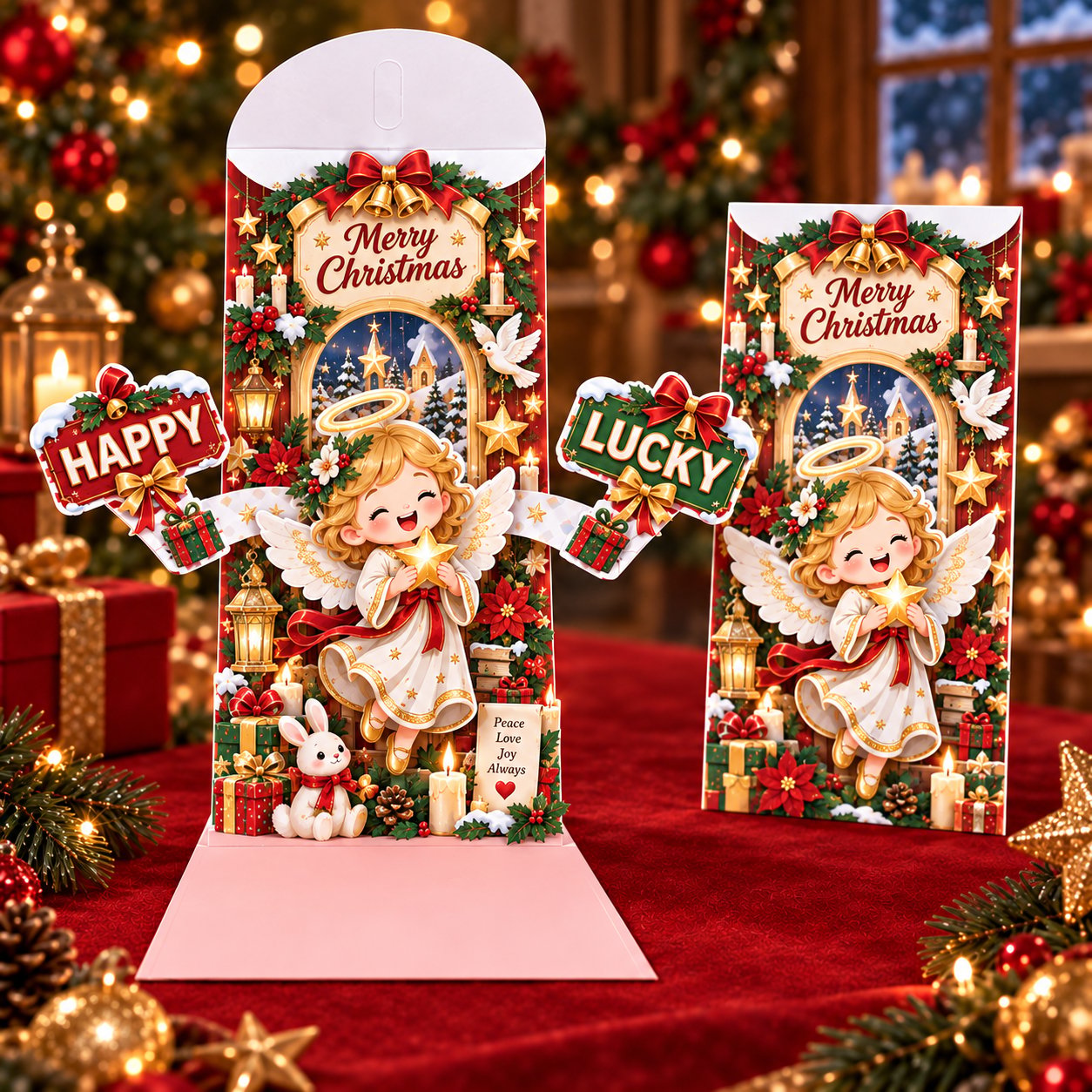 ⏰ LAST DAY 50% OFF - 🎄 Handmade 3D Christmas Money Card – Pop-Up Holiday Card with Cash Envelope & Message Space 💌✍💵