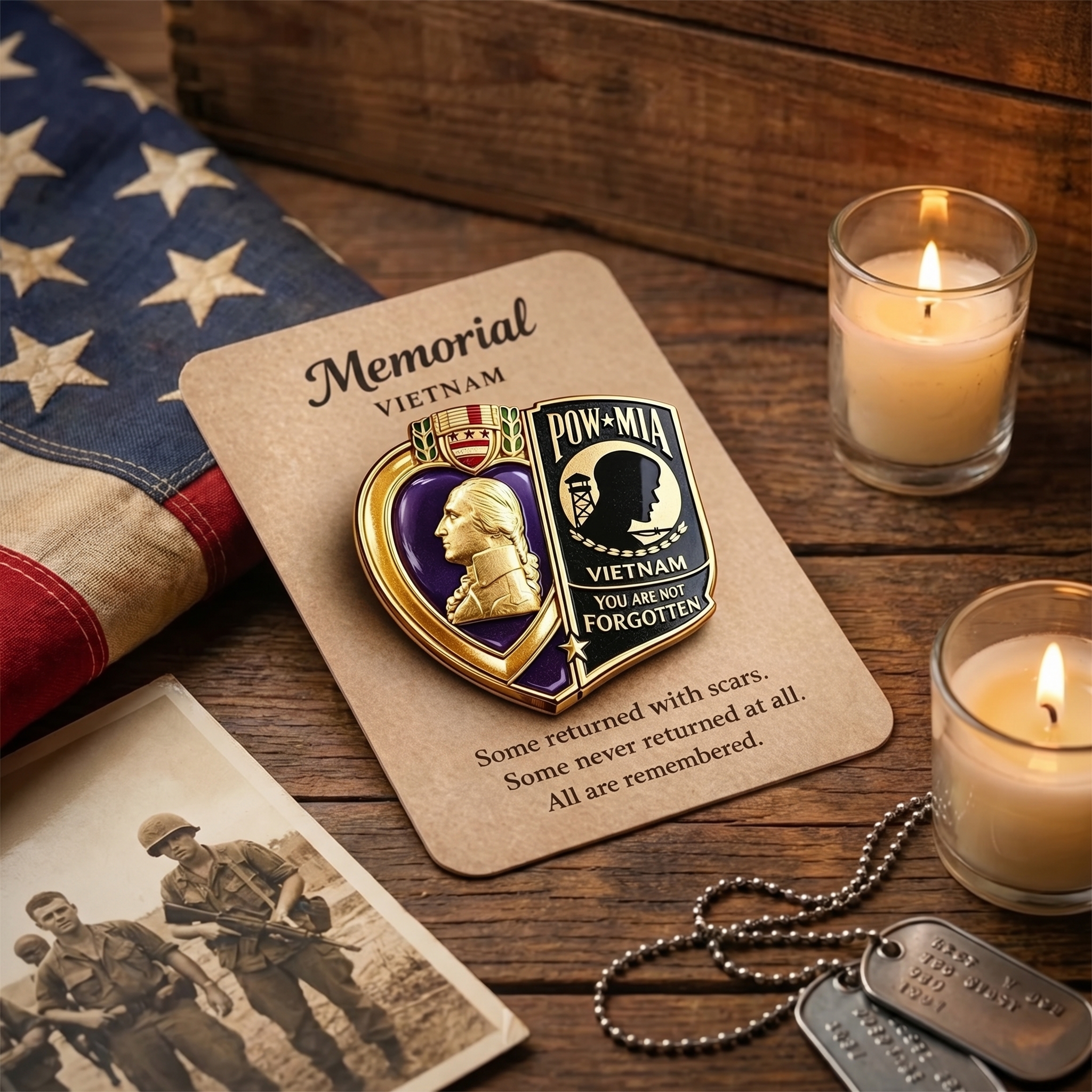 💜 Vietnam Memorial Honor Pin – A Symbol That Will Never Be Forgotten