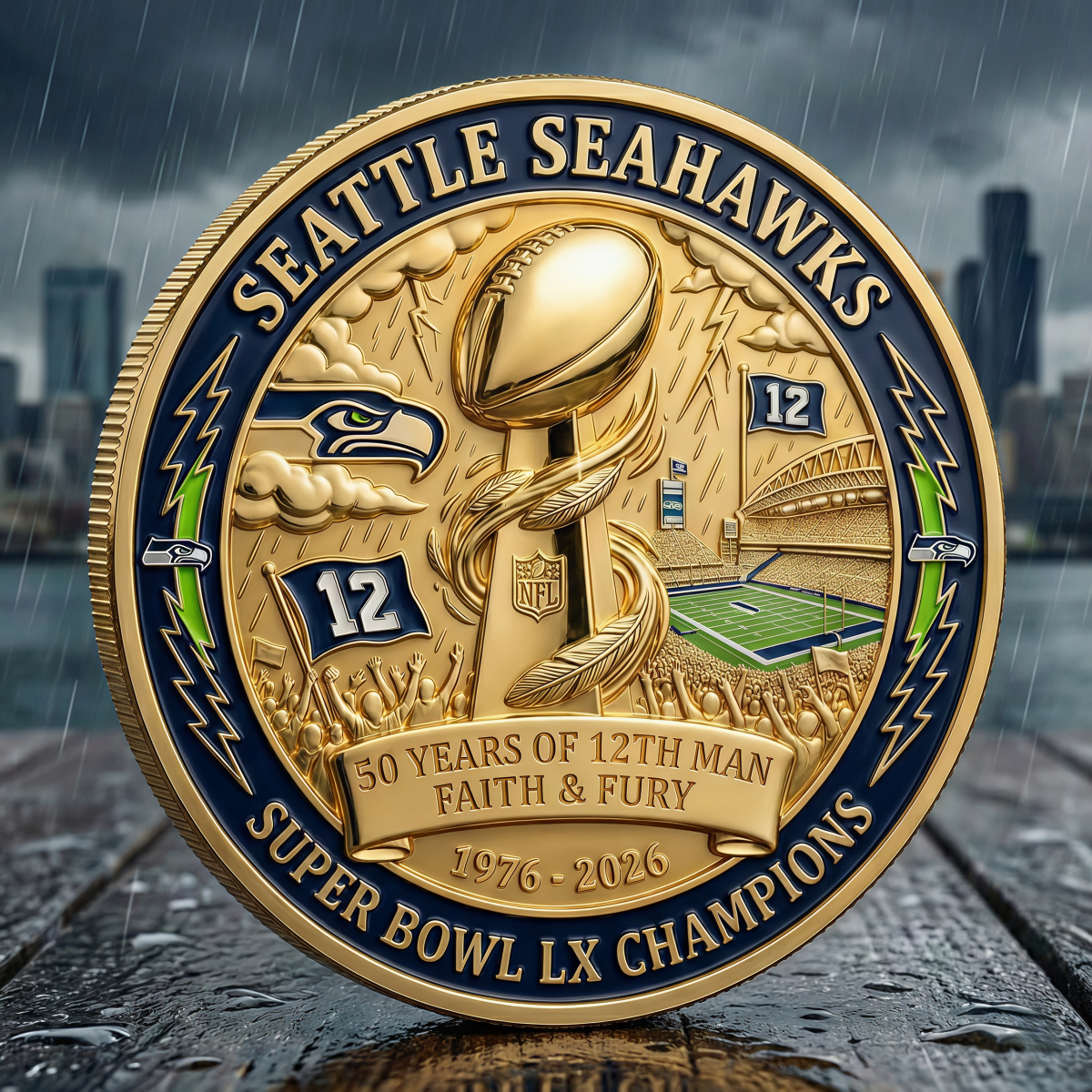 Seattle Seahawks Super Bowl LX Champions Coin