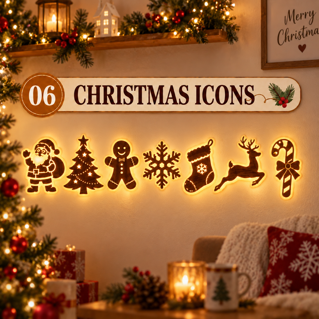 🦌✨ Glowing Christmas Reindeer Wall Light – Cozy Festive LED Decor