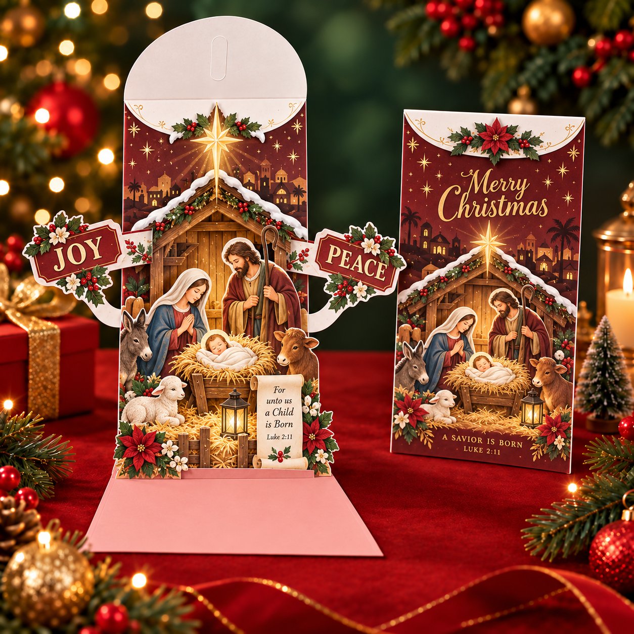 ⏰ LAST DAY 50% OFF - 🎄 Handmade 3D Christmas Money Card – Pop-Up Holiday Card with Cash Envelope & Message Space 💌✍💵