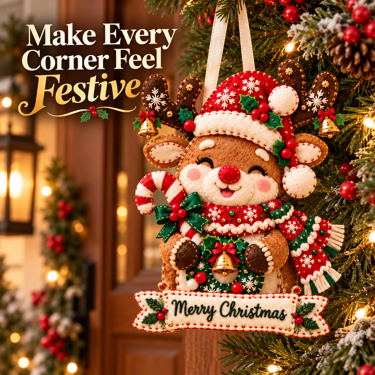 ⏳FLASH SALE 50% OFF -🎅 Handcrafted Felt Christmas Ornament🎄Bring Warm Holiday Magic Home