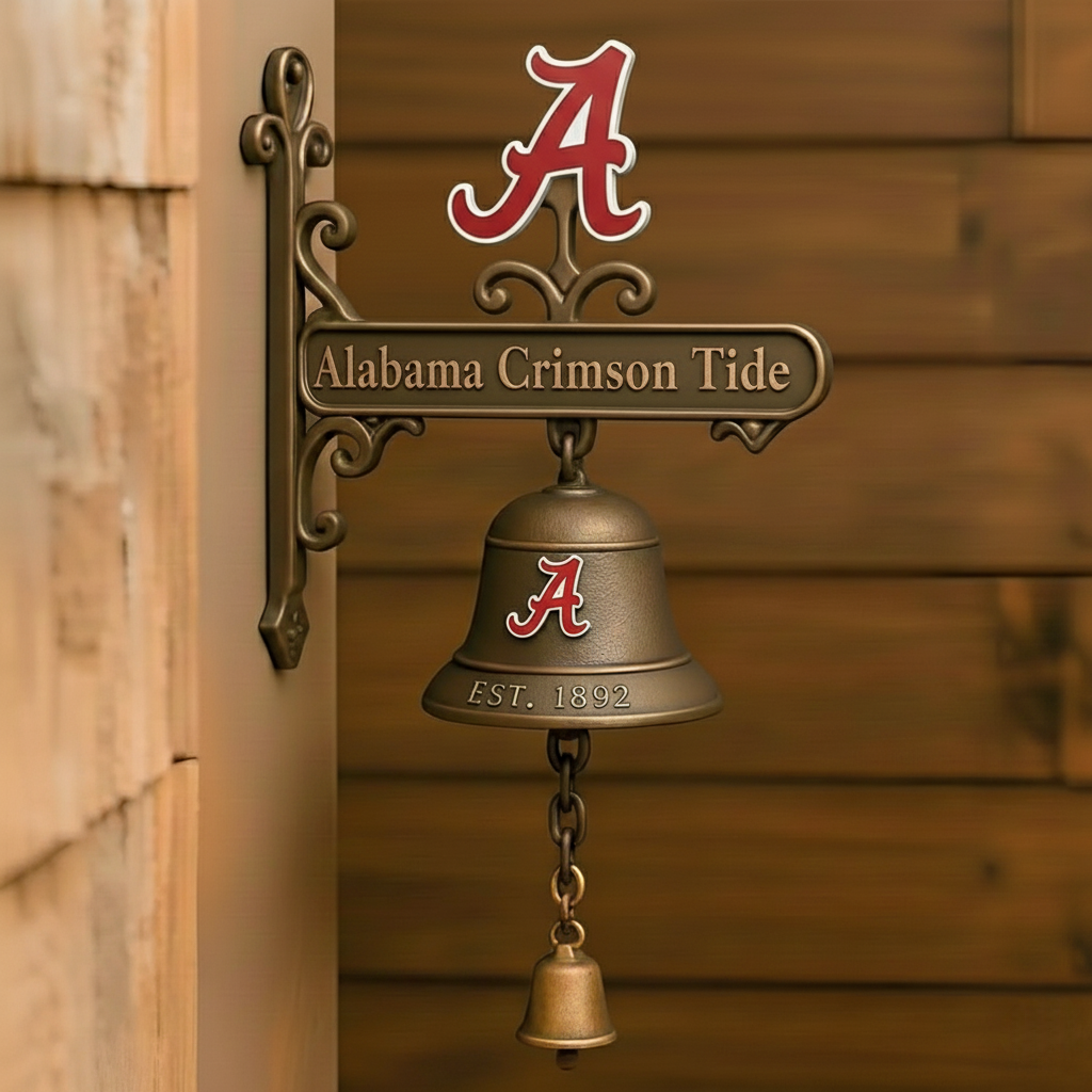 🏈 College Football Retro Wall-Mounted Metal Doorbell