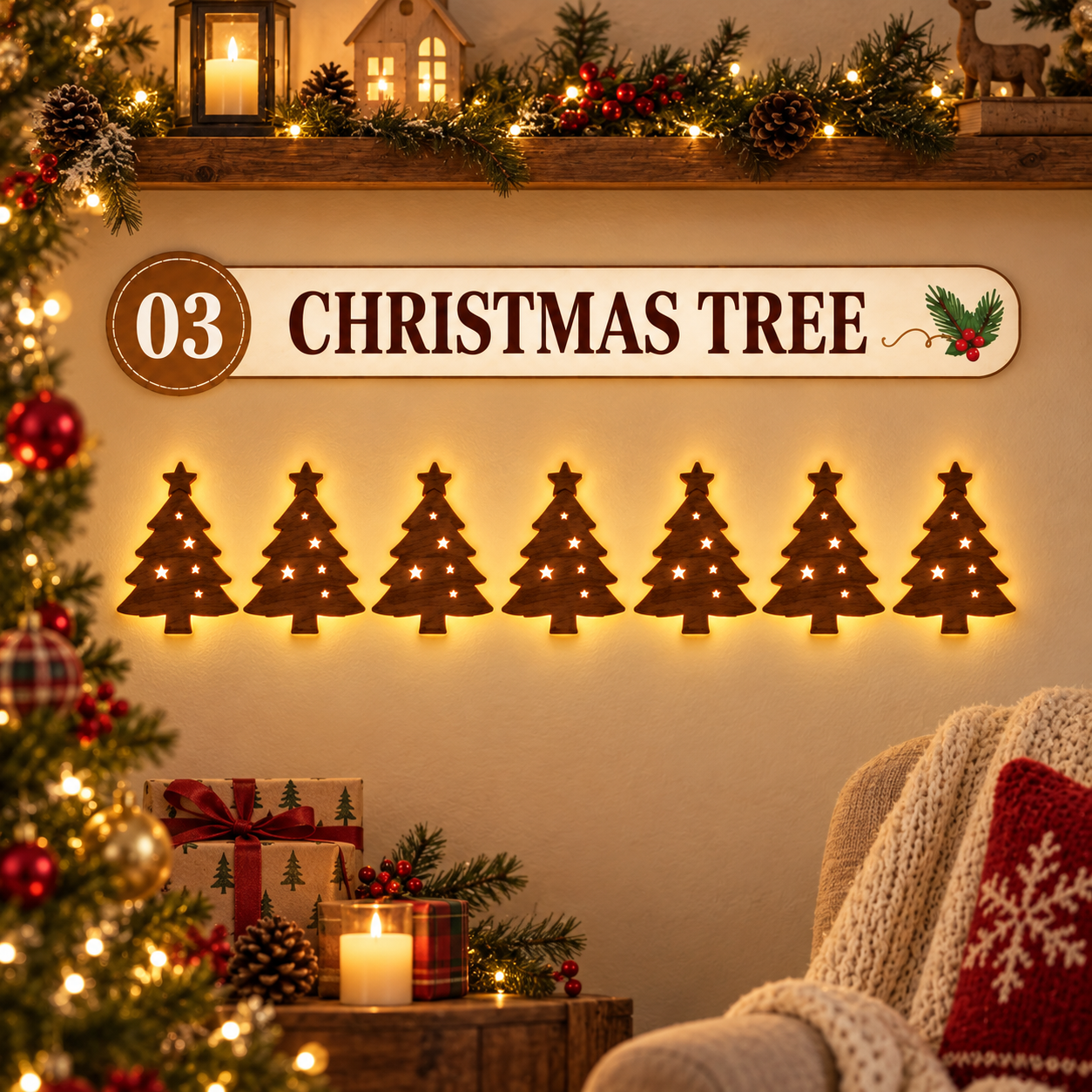🦌✨ Glowing Christmas Reindeer Wall Light – Cozy Festive LED Decor