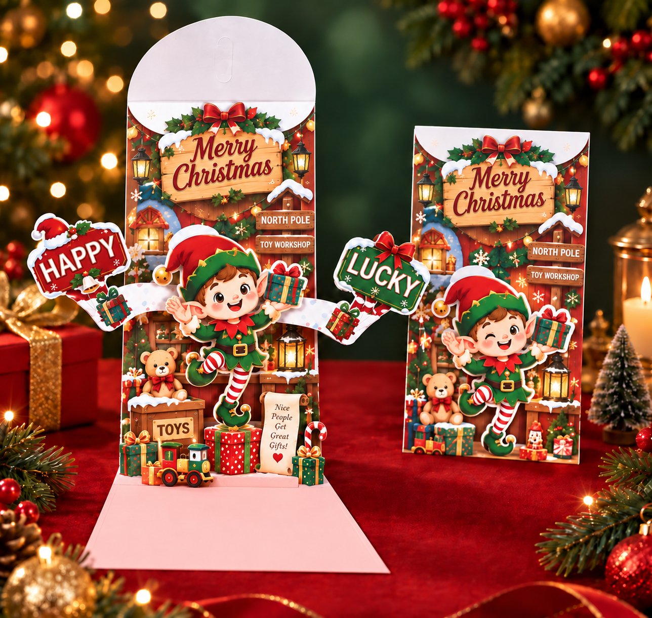 ⏰ LAST DAY 50% OFF - 🎄 Handmade 3D Christmas Money Card – Pop-Up Holiday Card with Cash Envelope & Message Space 💌✍💵