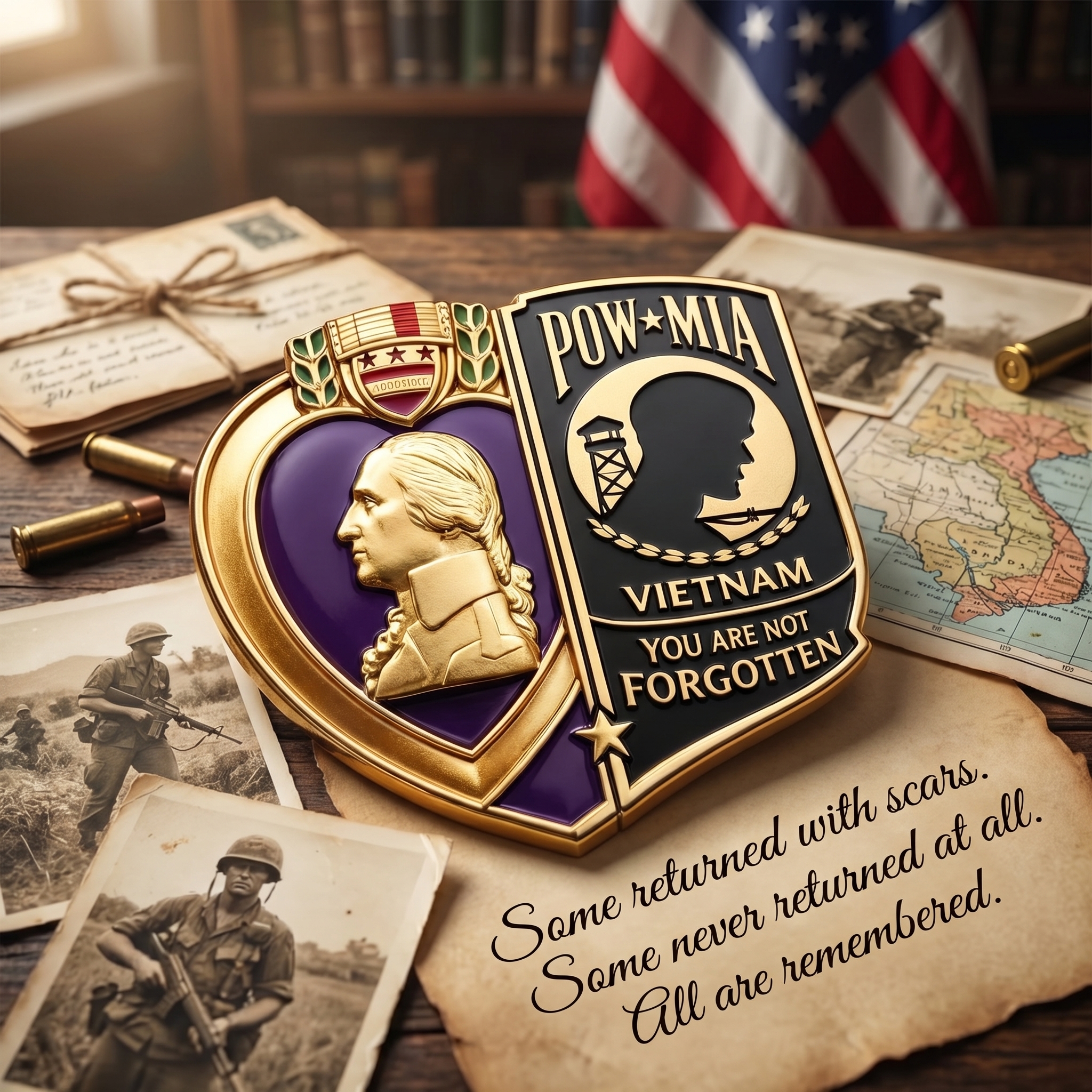 💜 Vietnam Memorial Honor Pin – A Symbol That Will Never Be Forgotten