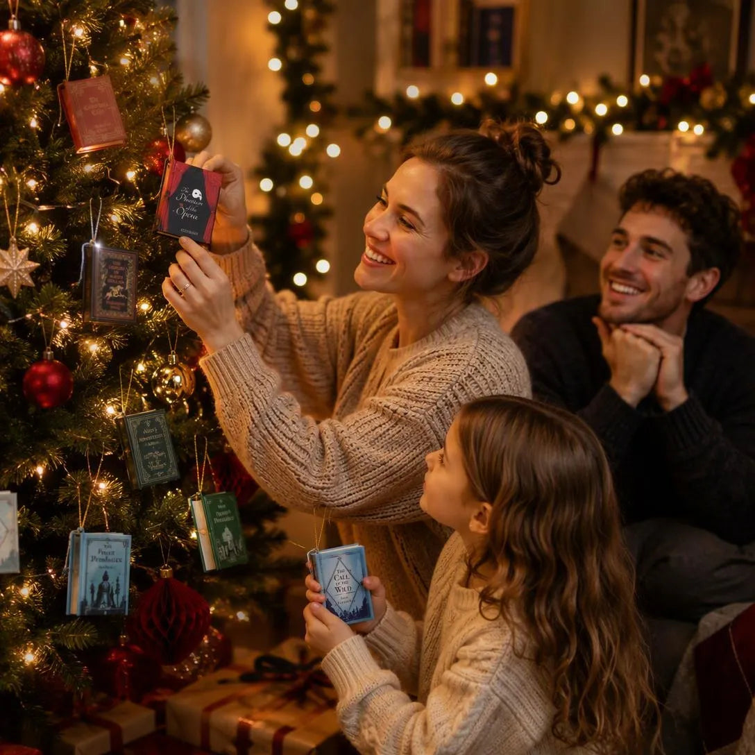 Cozy bookish Christmas display with the advent calendar