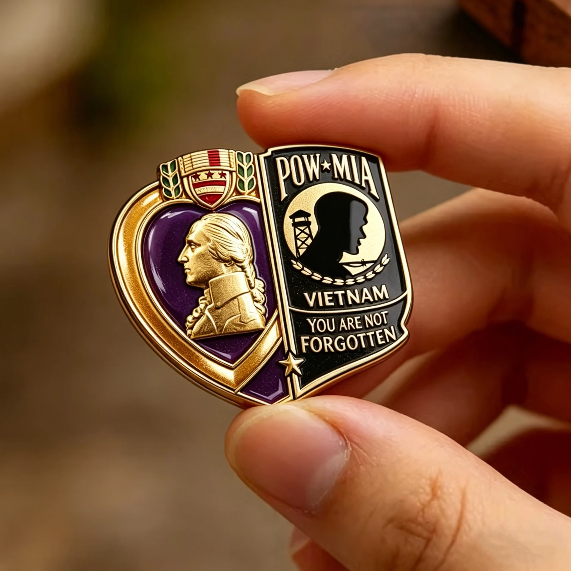 💜 Vietnam Memorial Honor Pin – A Symbol That Will Never Be Forgotten