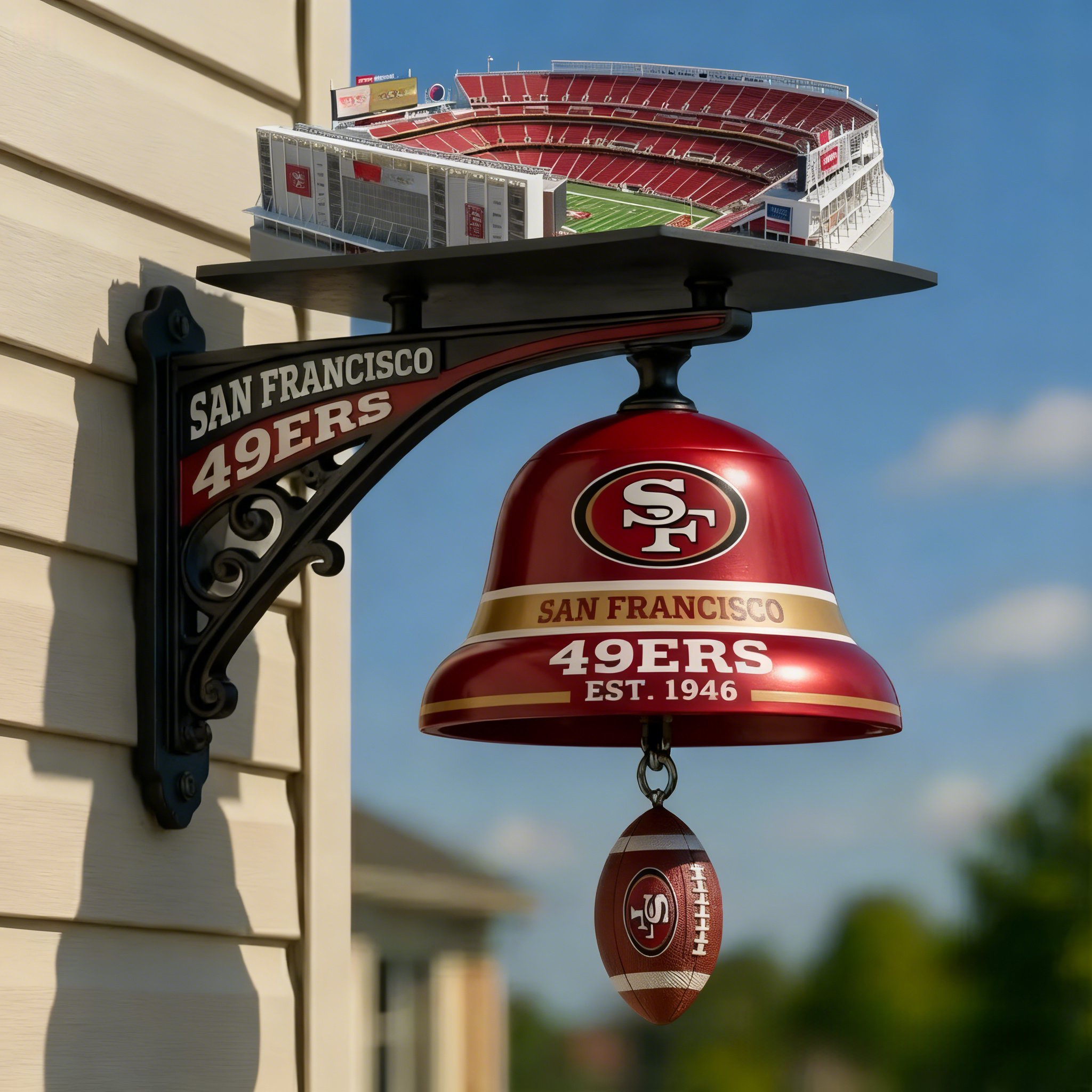 Football Team Home Stadium-Themed Retro Wall-Mounted Doorbell