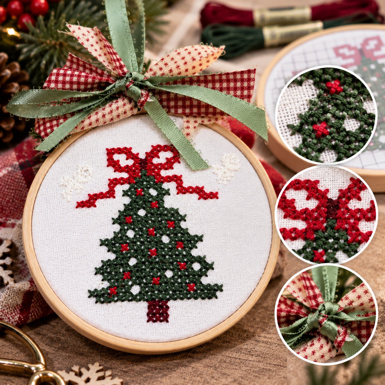 🎁LAST DAY 50% OFF-🎄Complete Christmas Embroidery Ornament DIY Kit