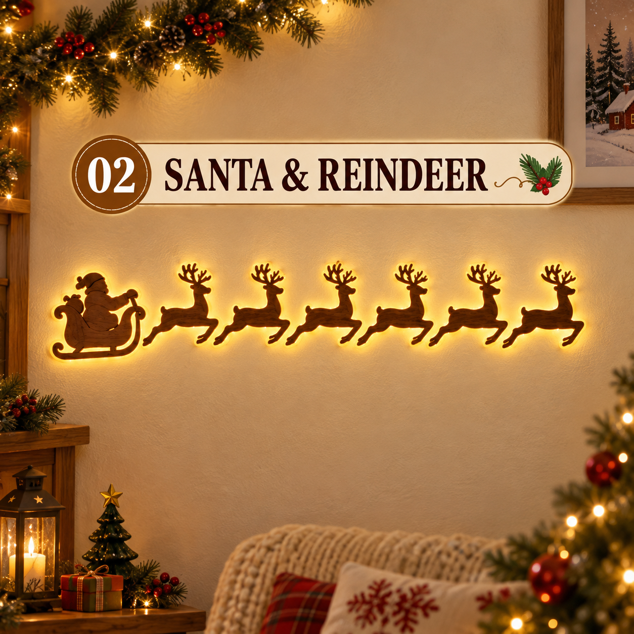 🦌✨ Glowing Christmas Reindeer Wall Light – Cozy Festive LED Decor