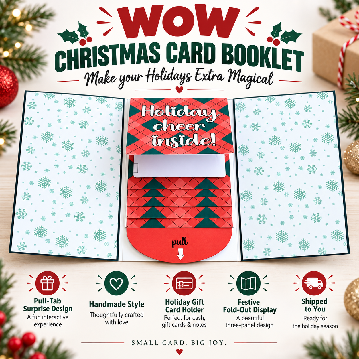 🎅🎁 New 2026 Waterfall Christmas Gift Card Booklet