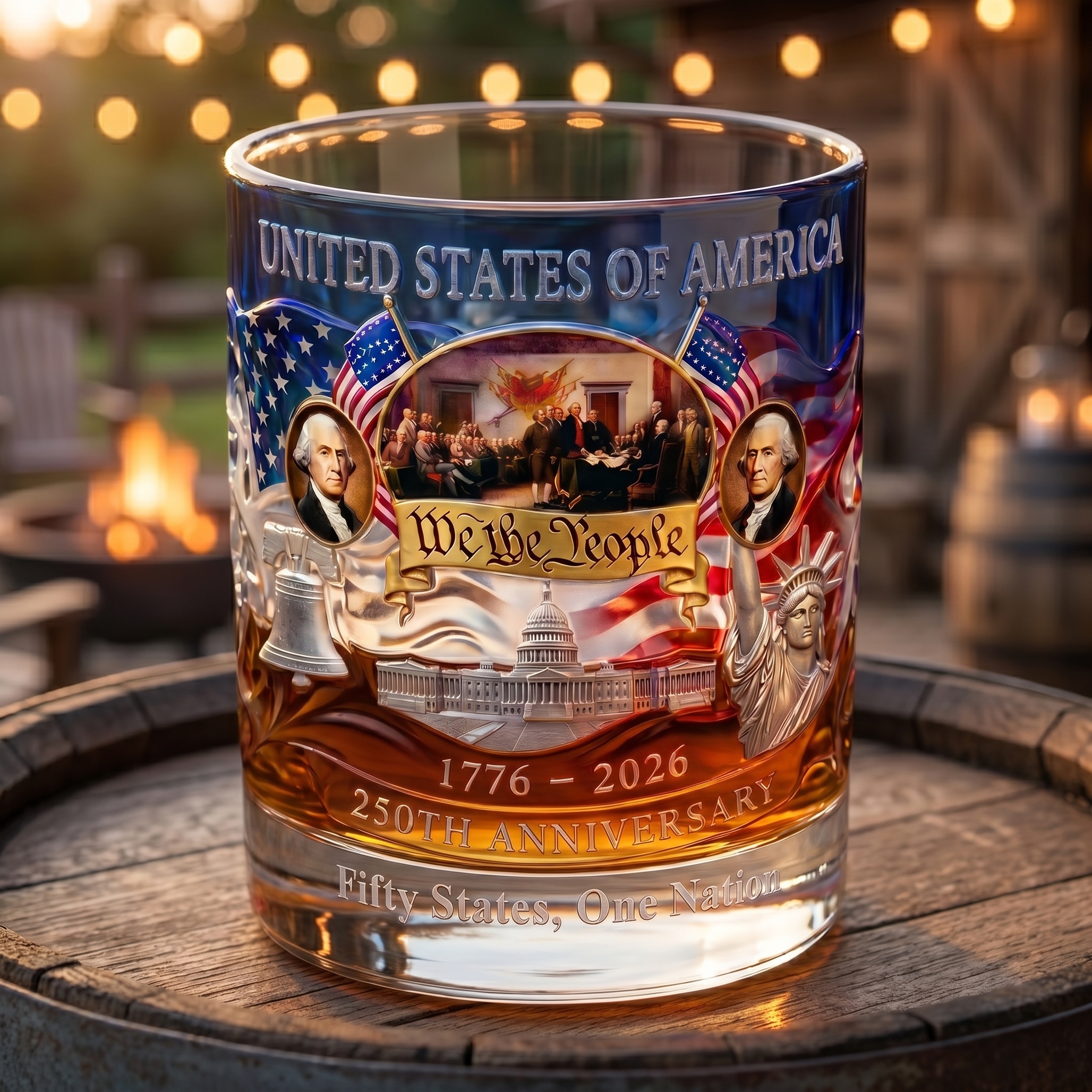 🇺🇸 250th Anniversary Commemorative Whiskey Glass (1776–2026)