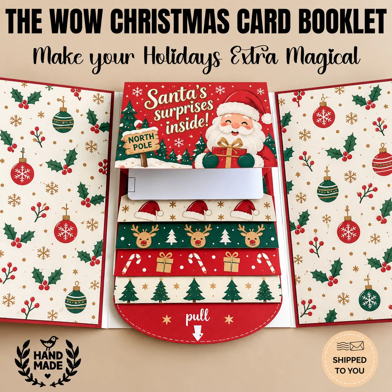 🎅🎁 New 2026 Waterfall Christmas Gift Card Booklet