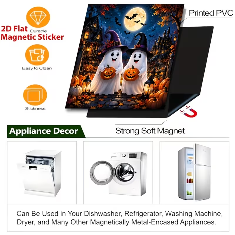 💥 LAST DAY50% OFF👻💀Reusable Halloween-Themed Magnetic Dishwasher Cover – Kitchen Decor for a Spooky Atmosphere
