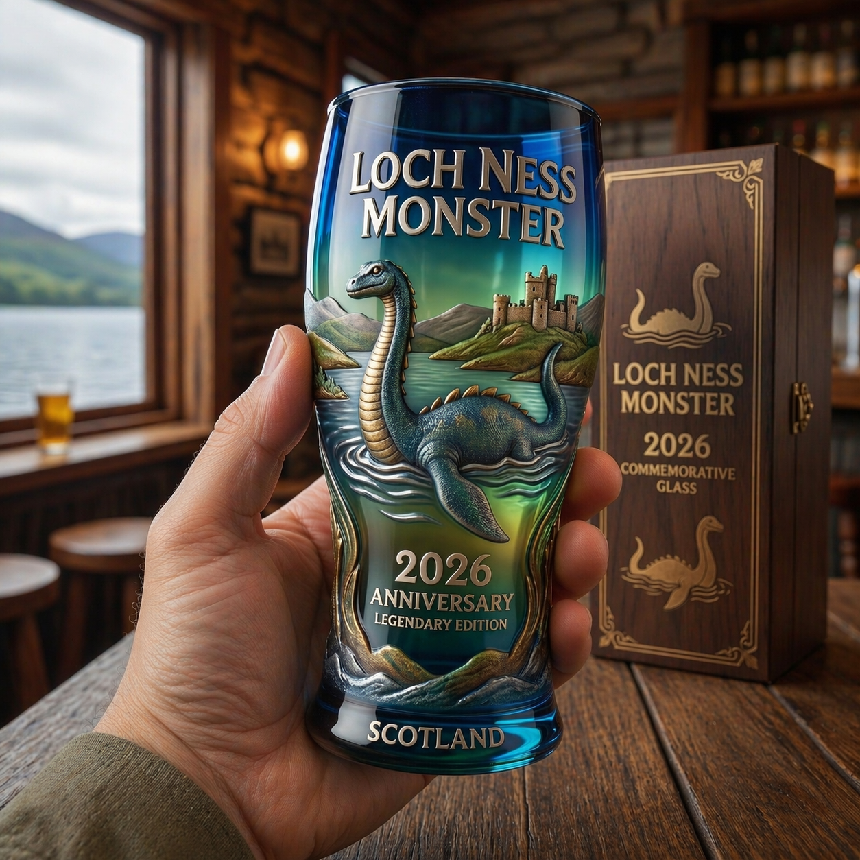 🌊🐉 From Myth to Masterpiece – Loch Ness Monster 2026 Collector’s Pint Glass 🏴✨