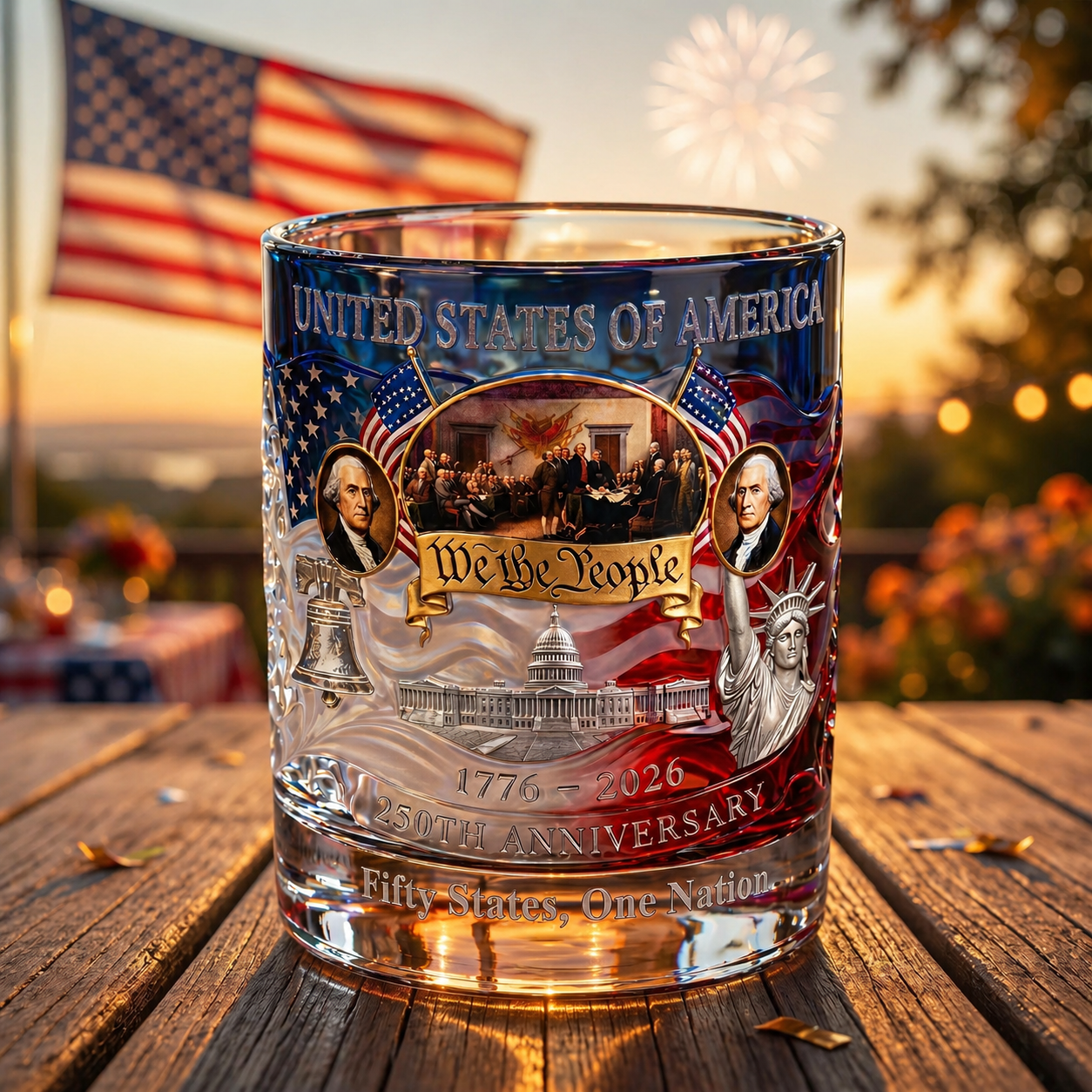 🇺🇸 250th Anniversary Commemorative Whiskey Glass (1776–2026)